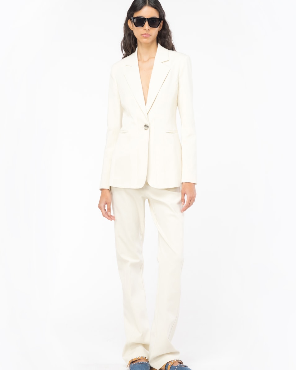 Pinko Einreihiger Blazer aus zwei Materialien Schlussverkauf