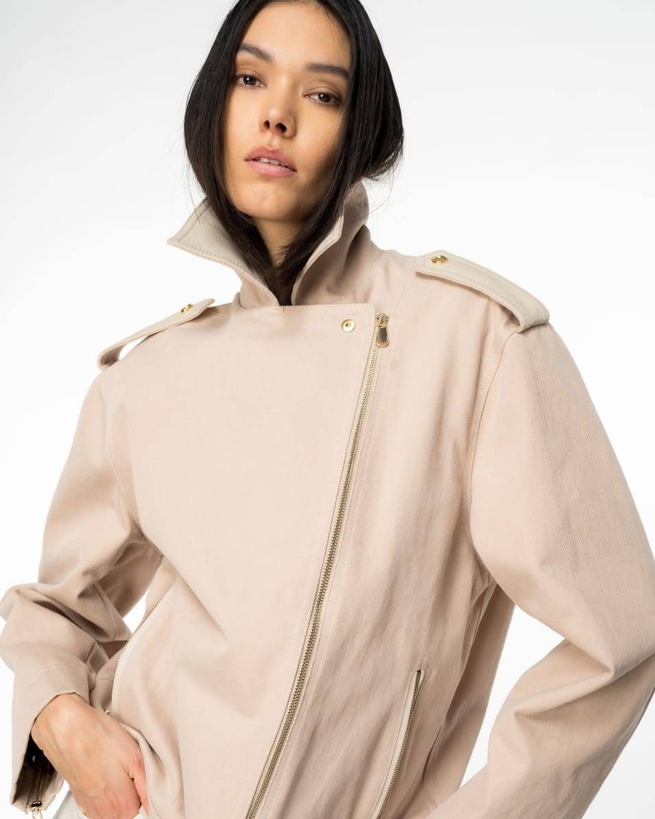 Pinko Bikerjacke aus Baumwolle und Leder Meist gekauft