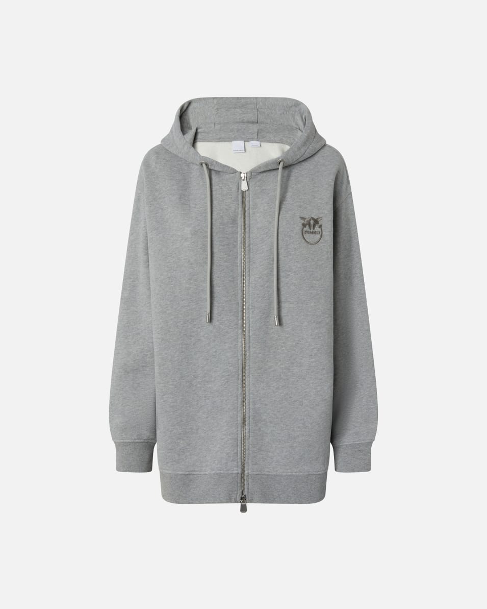 Pinko Sweatshirt mit Reißverschluss und Kapuze mit Logostickerei Zeitlich begrenztes Angebot