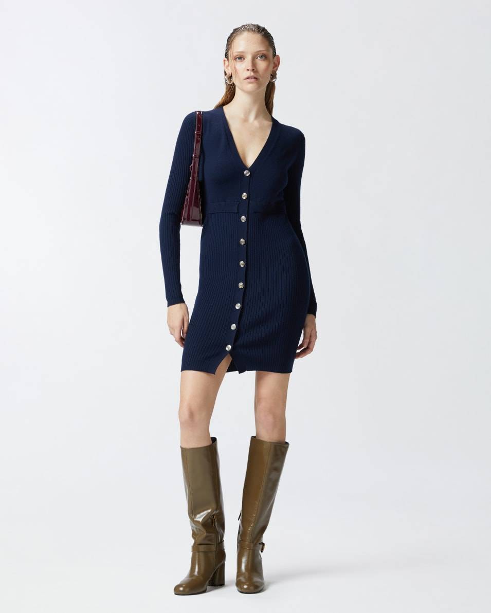 Pinko Geripptes Minikleid aus Wolle Tägliche Deals