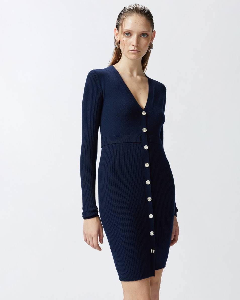 Pinko Geripptes Minikleid aus Wolle Tägliche Deals