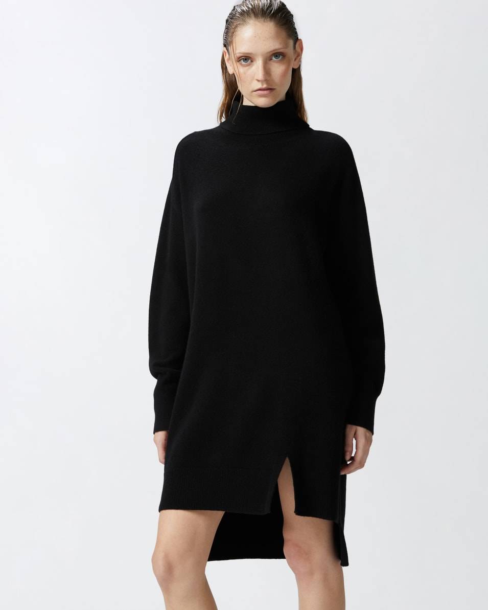 Pinko Rollkragen-Strickkleid aus Kaschmirmischung mit Frontschlitz Riesige Ersparnisse