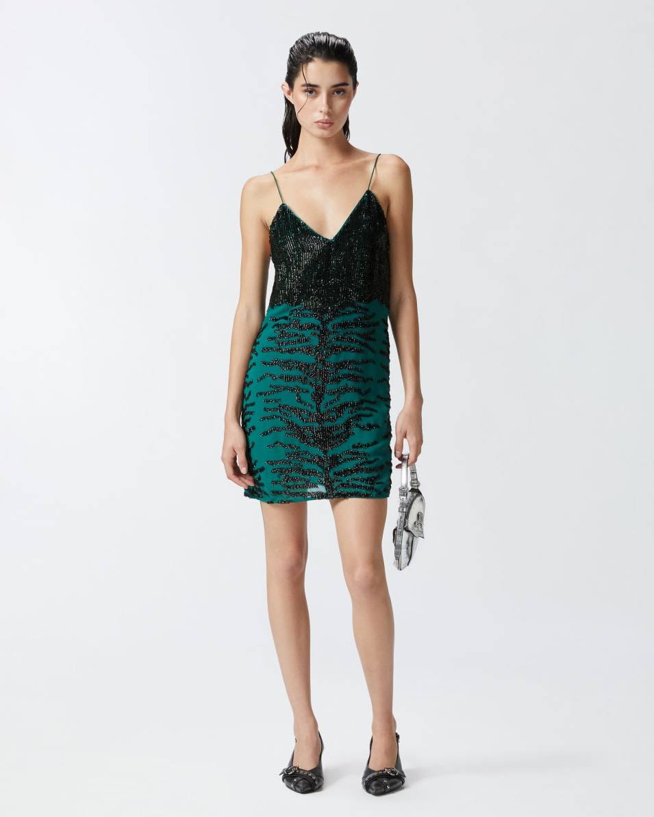 Pinko Minikleid mit Pailletten-Zebramuster Kostenlose Rückgabe