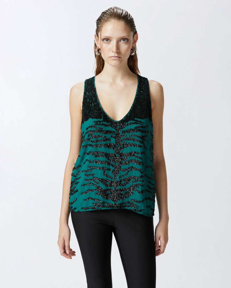 Pinko Top mit Pailletten-Zebramuster Outlet