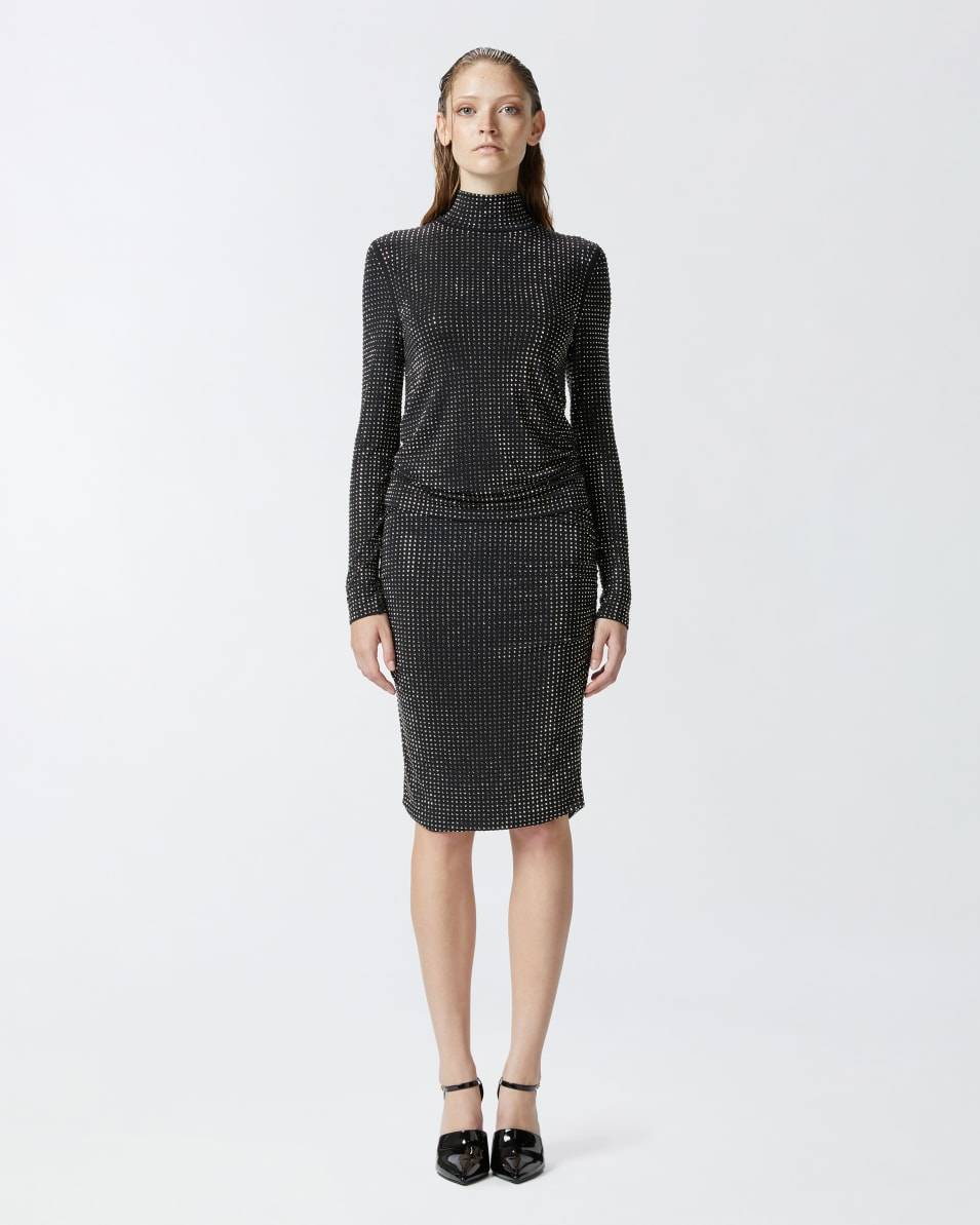 Pinko Pencil skirt with applied rhinestones Rabatt