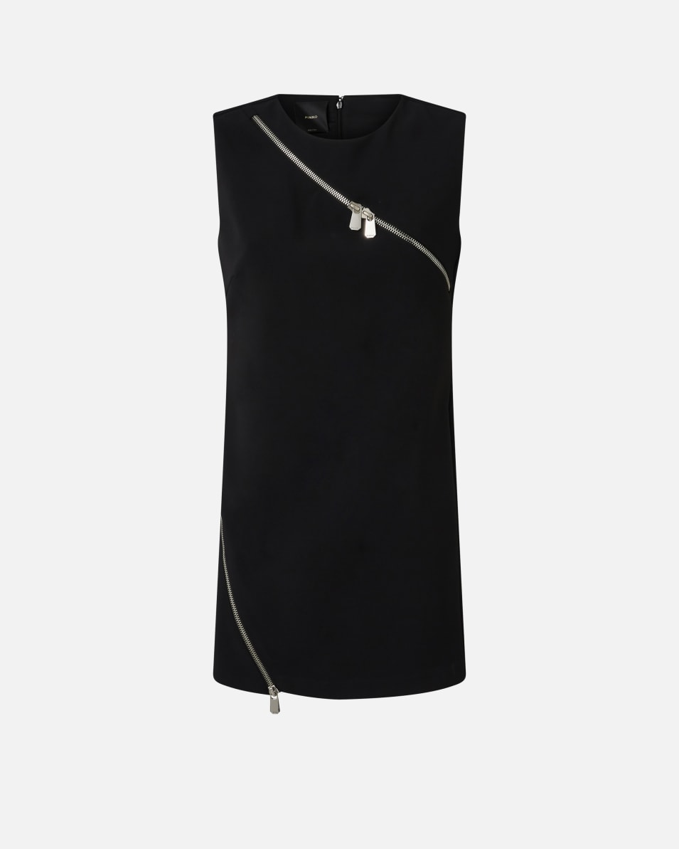 Pinko Kurzes Kleid mit asymmetrischem Reißverschluss