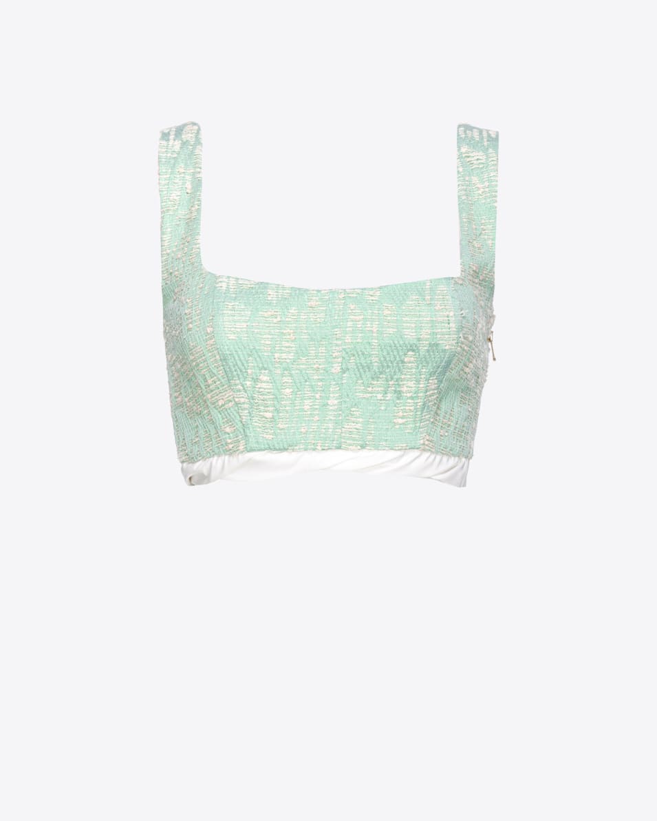 Pinko Crop-Top aus Lurex-Flechtgewebe Saisonschlussverkauf
