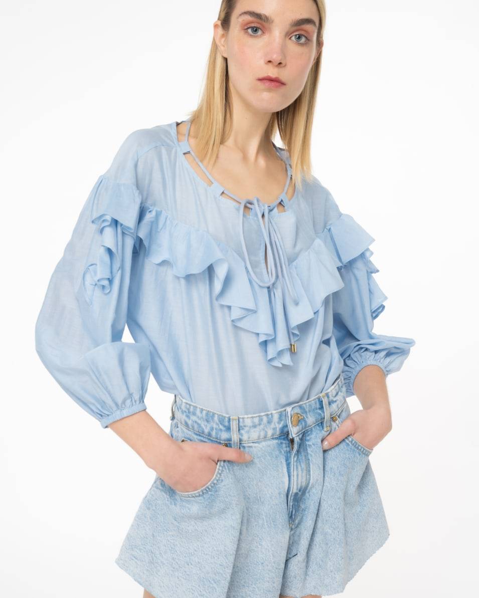 Pinko Bluse mit großem Volant Valentinstagsangebot