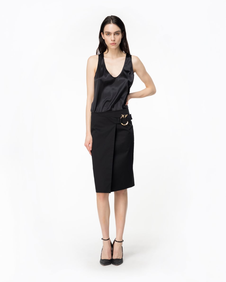 Pinko Midirock aus technischem Satin mit Piercing-Schnalle Online Outlet