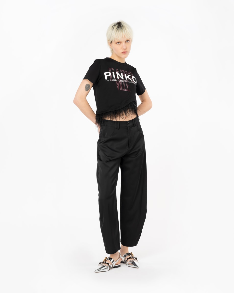 Pinko T-Shirt PINKO Cities mit Federn Bis zu 60% Rabatt