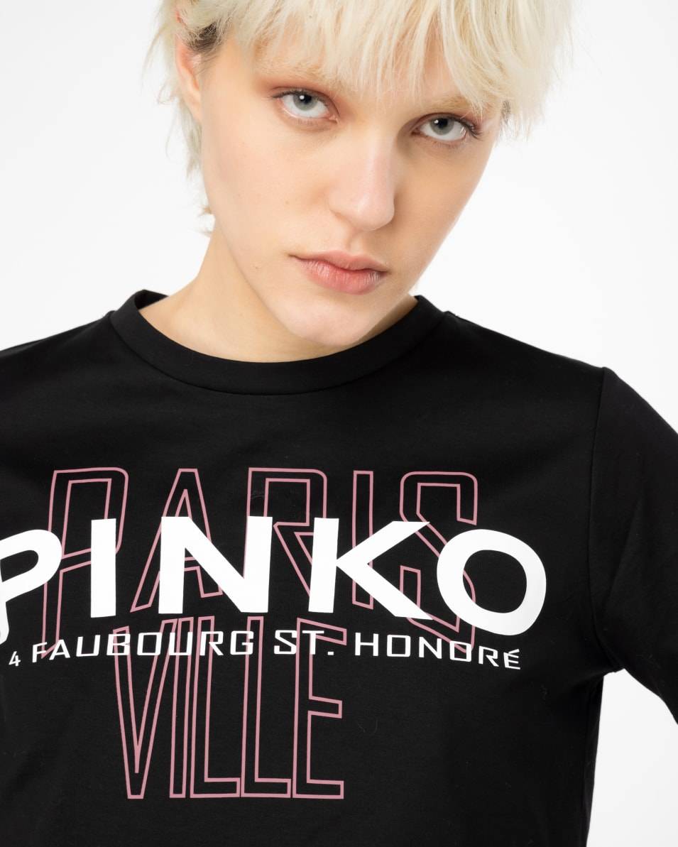 Pinko T-Shirt PINKO Cities mit Federn Bis zu 60% Rabatt