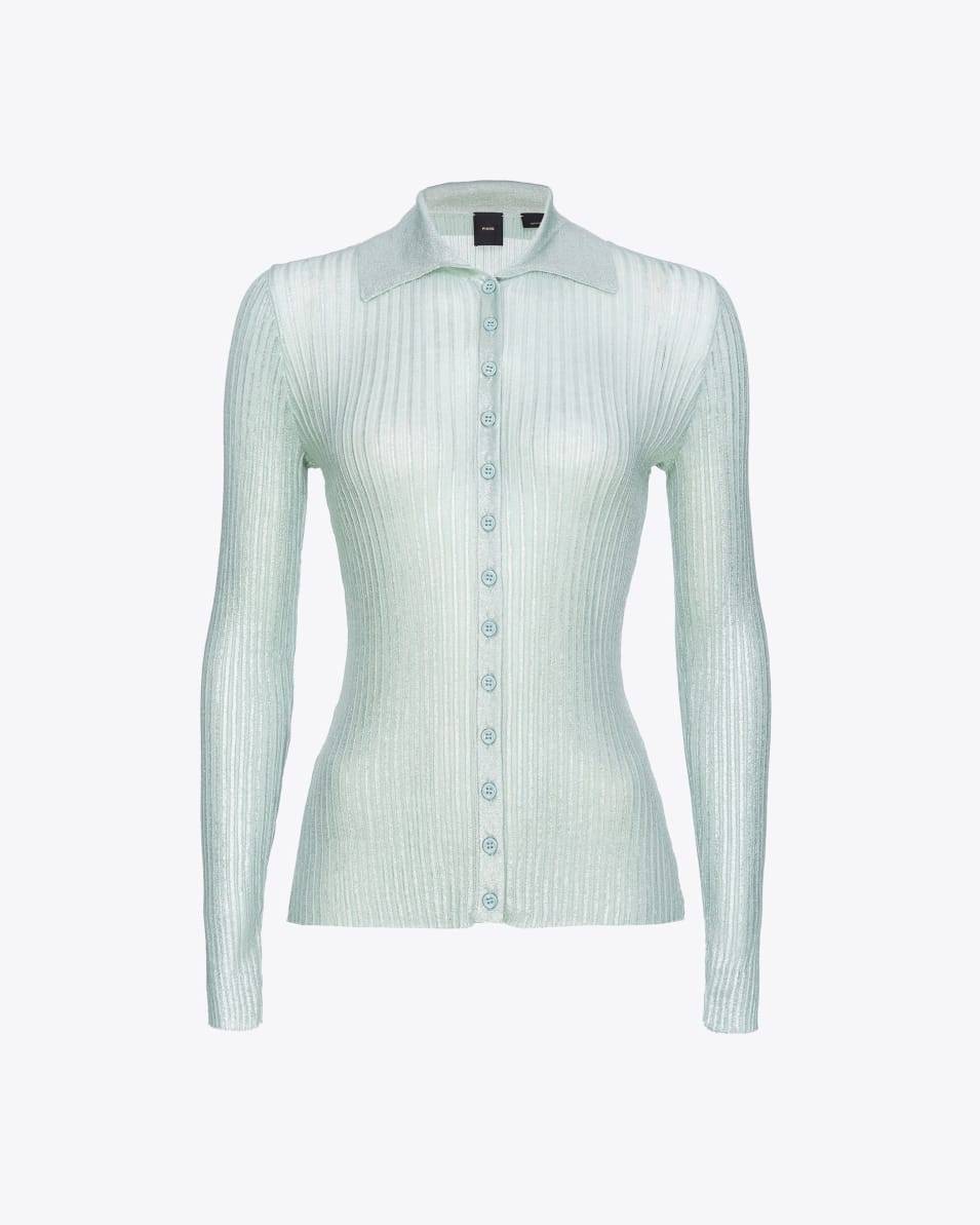 Pinko Gerippter Pullover mit Lurex und Knöpfen Kostenloser Versand international