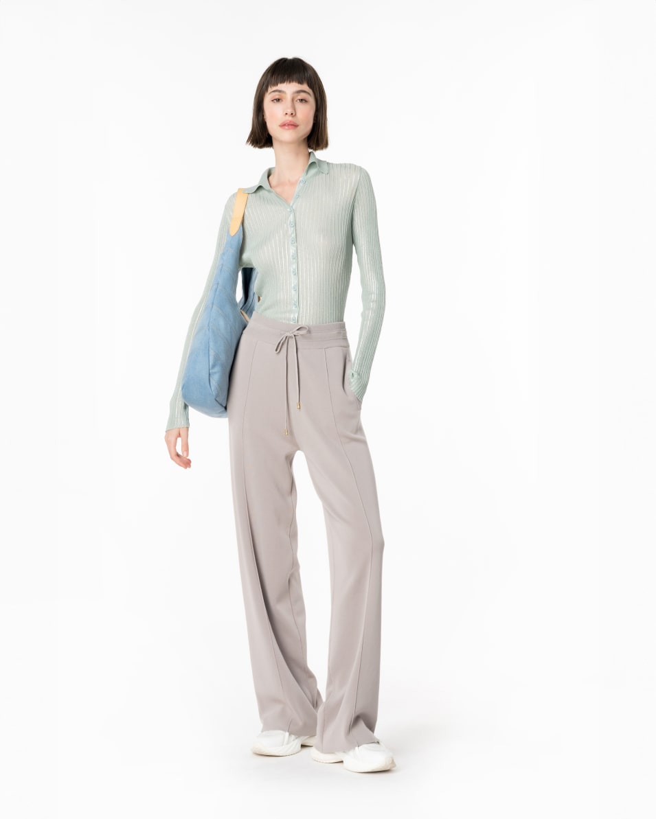 Pinko Gerippter Pullover mit Lurex und Knöpfen Kostenloser Versand international