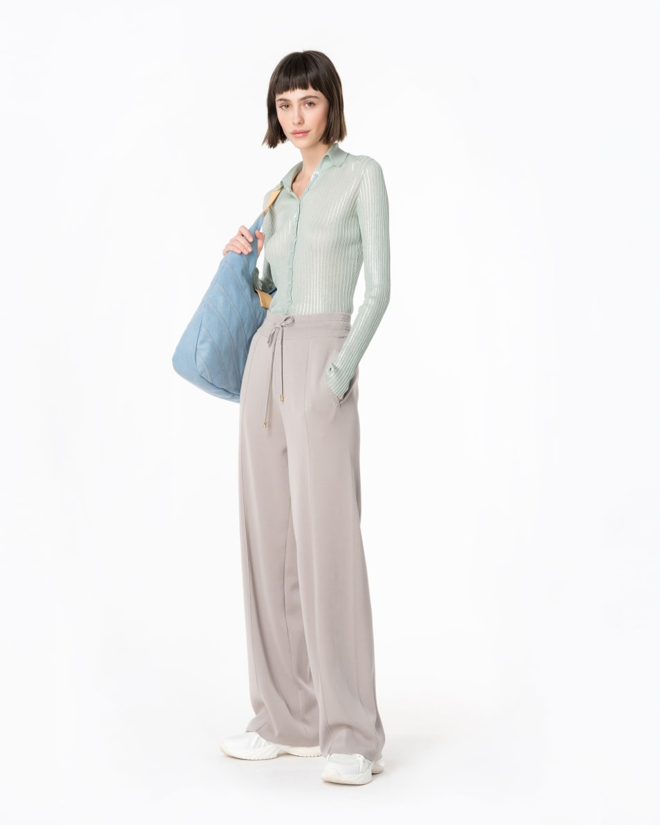 Pinko Gerippter Pullover mit Lurex und Knöpfen Kostenloser Versand international