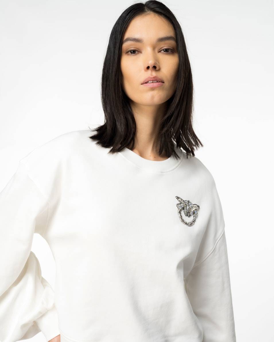 Pinko Boxy-Sweatshirt Love-Birds-Stickerei Begrenzt auf 3 Tage