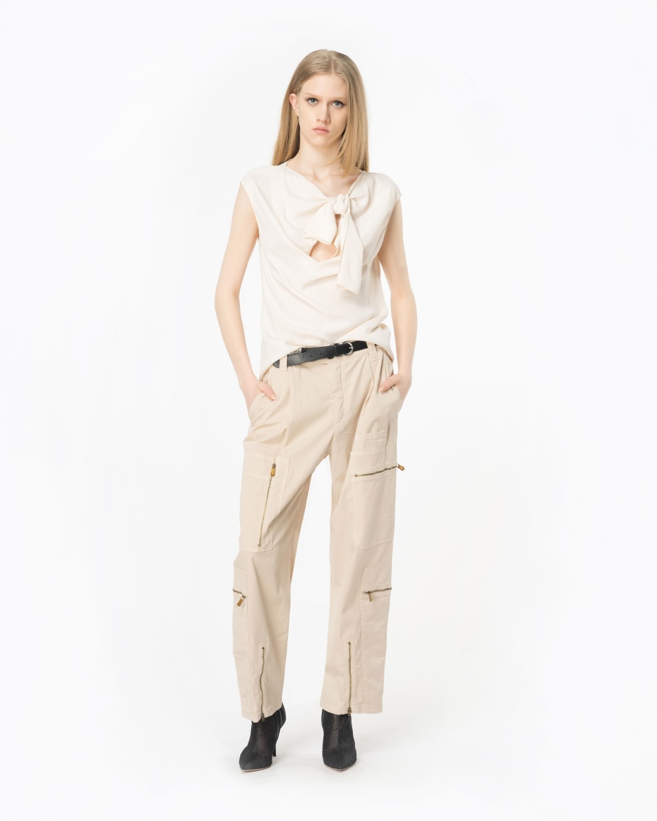Pinko Top aus Seidenmix mit Schleife zollfrei