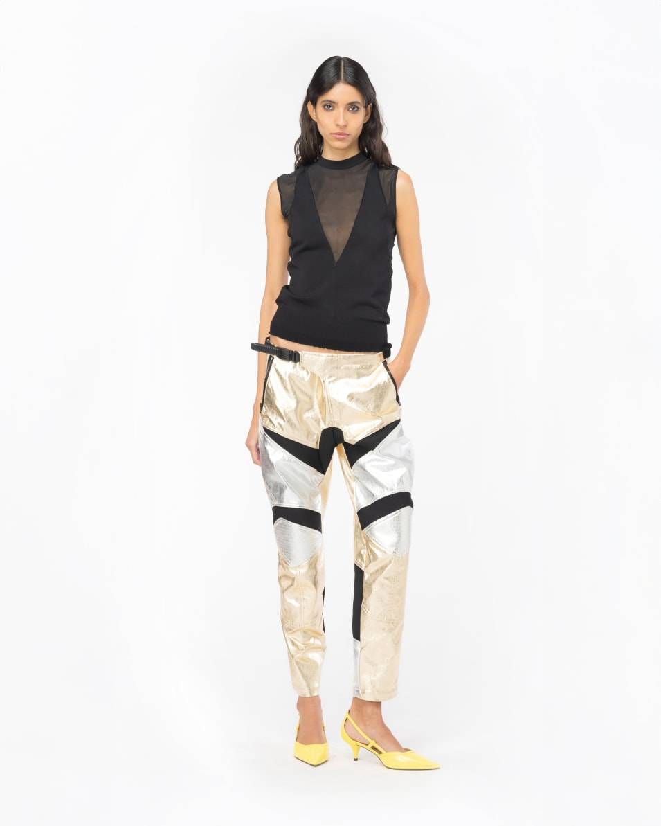 Pinko Bikerhose Metallic Begrenztes Angebot