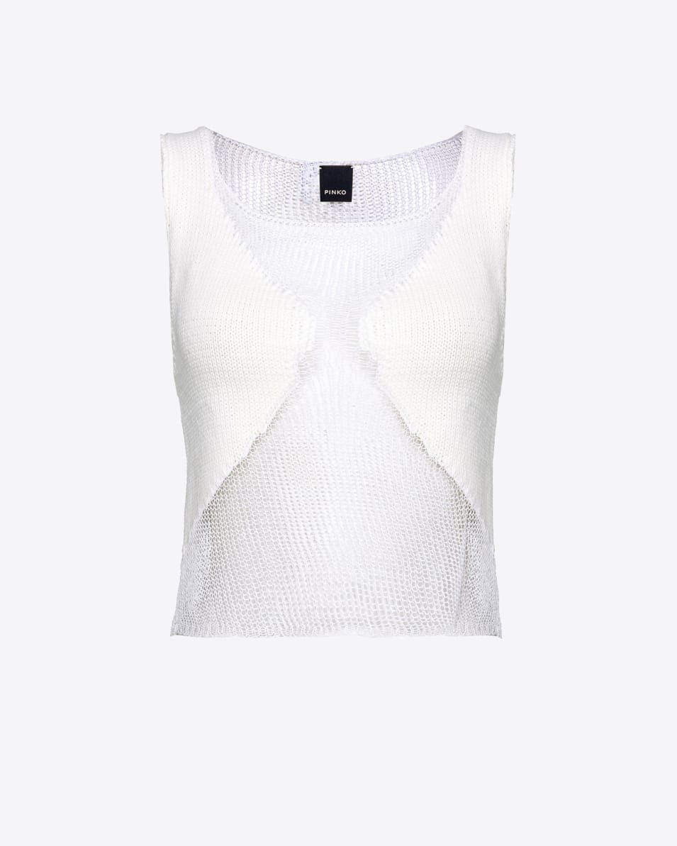 Pinko Netz-Top Patch transparent Preisnachlass