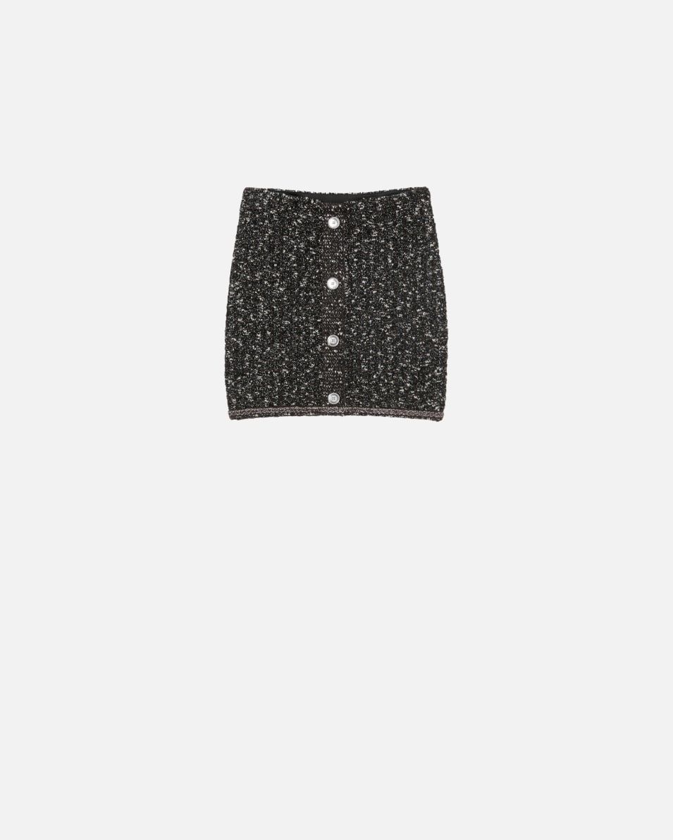 Pinko Minirock aus Bouclé-Strick mit Pailletten Räumungsverkauf