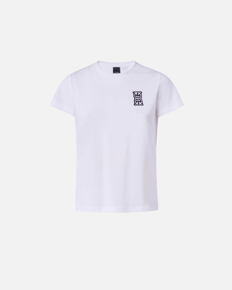 Pinko T-Shirt mit Monogram-Applikation Sonderangebote