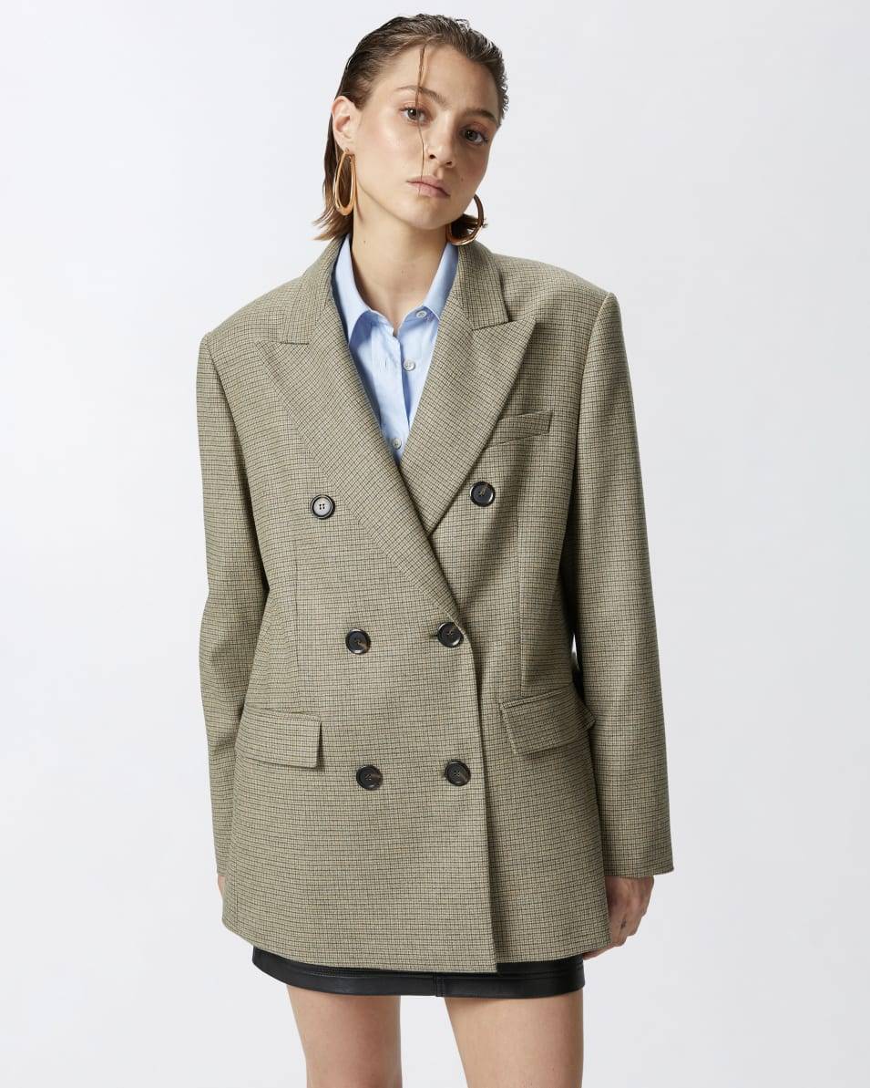 Pinko Zweireihiger karierter Oversize-Blazer Riesige Ersparnisse