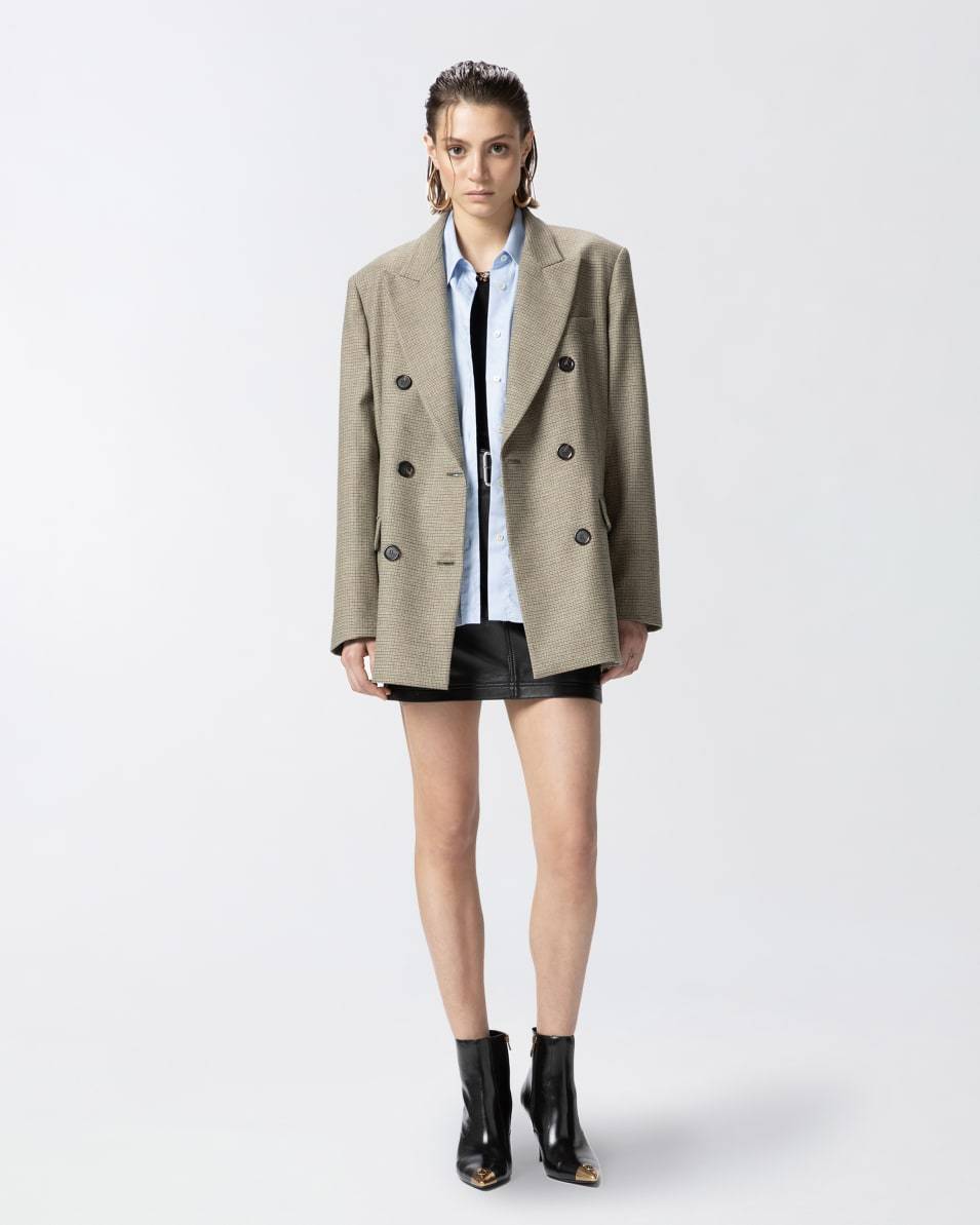 Pinko Zweireihiger karierter Oversize-Blazer Riesige Ersparnisse