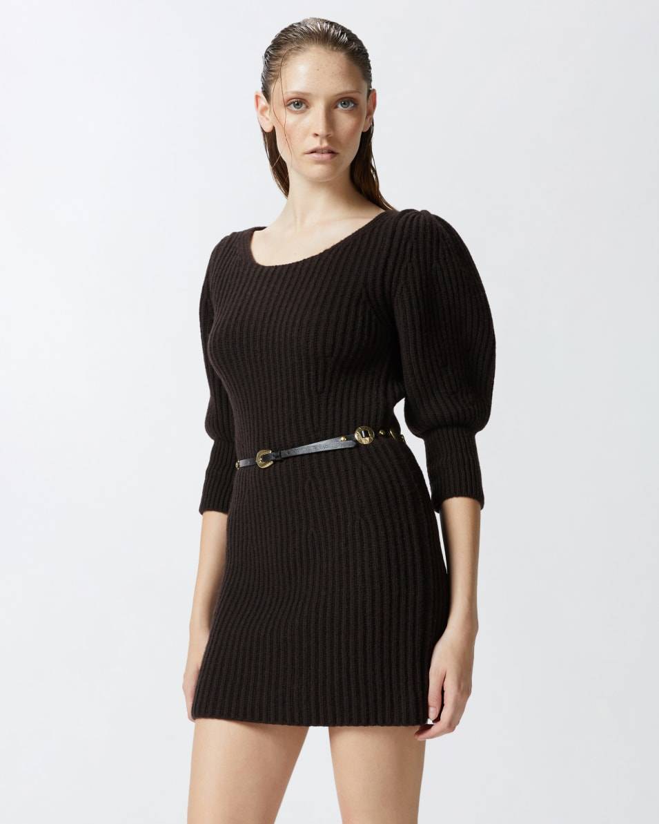 Pinko Kurzes Strickkleid aus Kaschmirwolle in Rippoptik Letzte 2 Tage