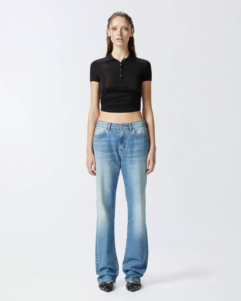 Pinko Jeans loose-fit in denim vintage blu chiaro Letzter Tag