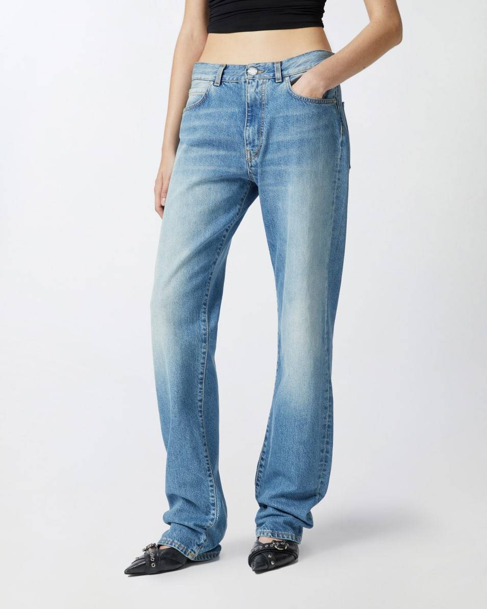 Pinko Jeans loose-fit in denim vintage blu chiaro Letzter Tag