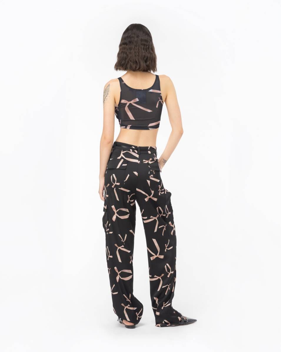 Pinko Crop-Top mit Schleifchen-Print Reimagine PINKO by Patrick McDowell Riesige Rabatte