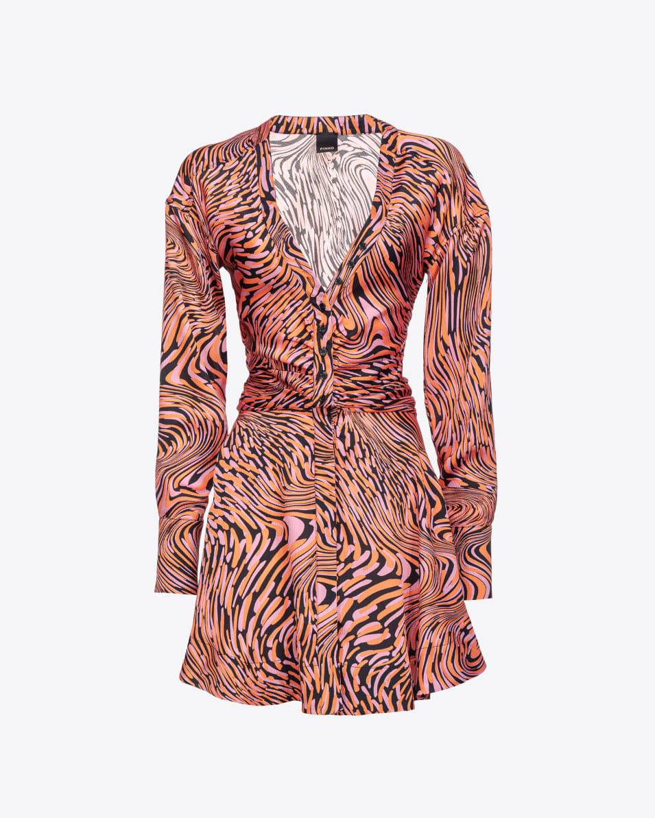 Pinko Minikleid Satin verzerrter Print Clearance-Verkauf