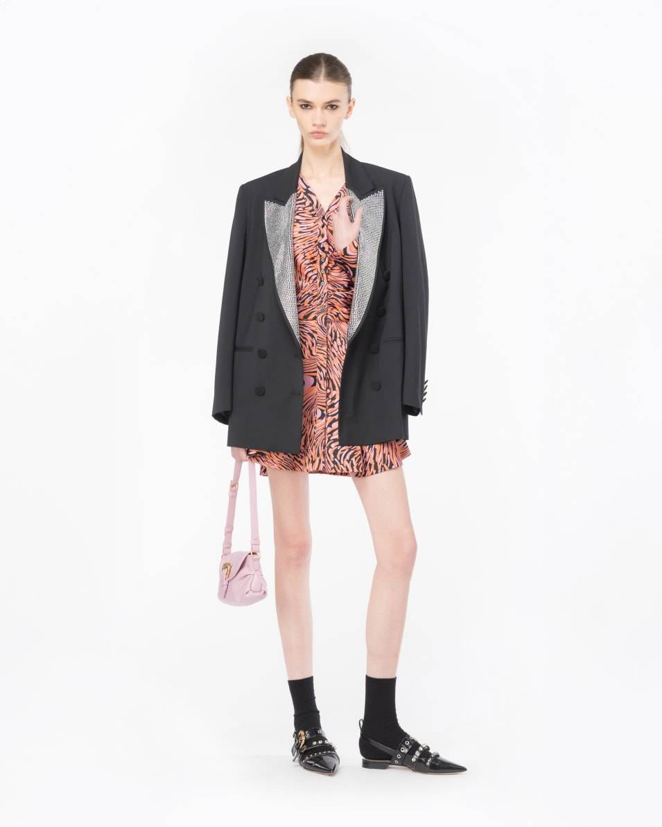 Pinko Minikleid Satin verzerrter Print Clearance-Verkauf