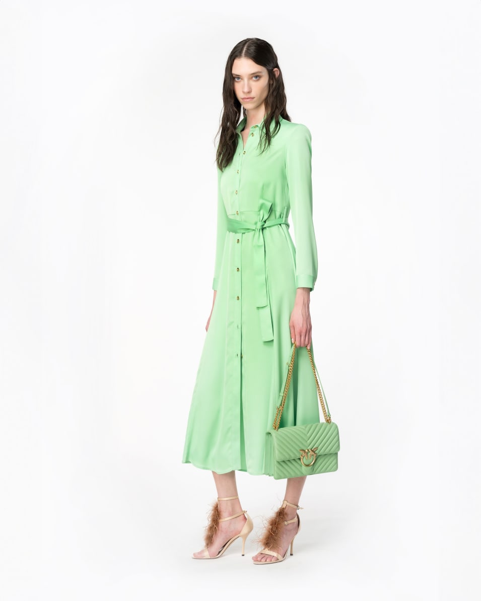 Pinko Hemdblusenkleid aus mattem Satin Kostenloser Versand international