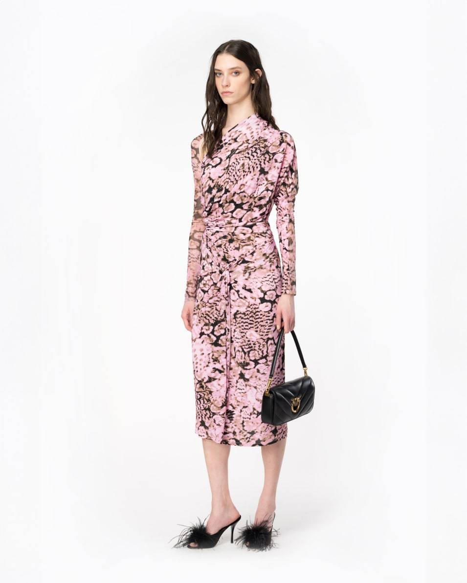 Pinko Kleid aus Jersey und Tüll Coral Scanner 50% Rabatt für begrenzte Zeit
