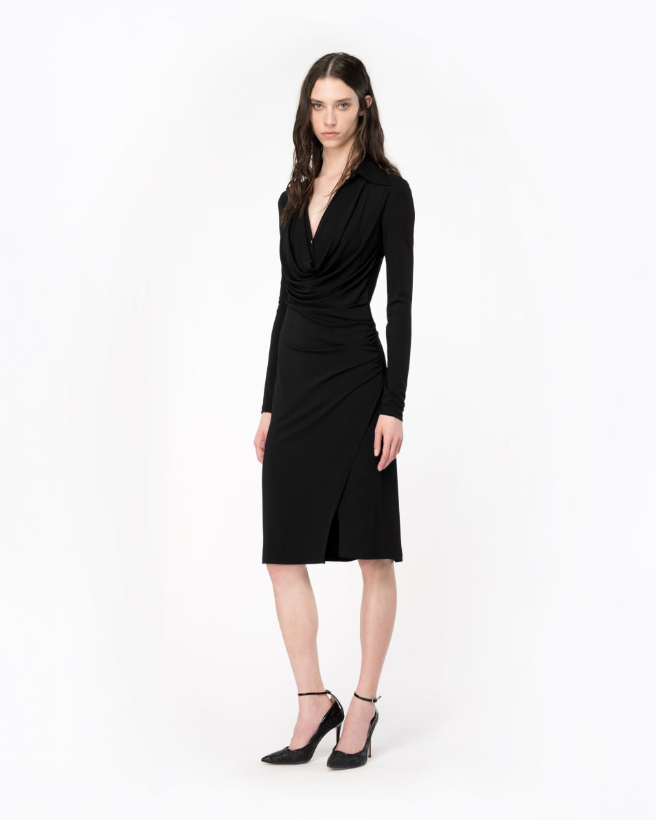 Pinko Midikleid Interlock mit Raffungen 2025