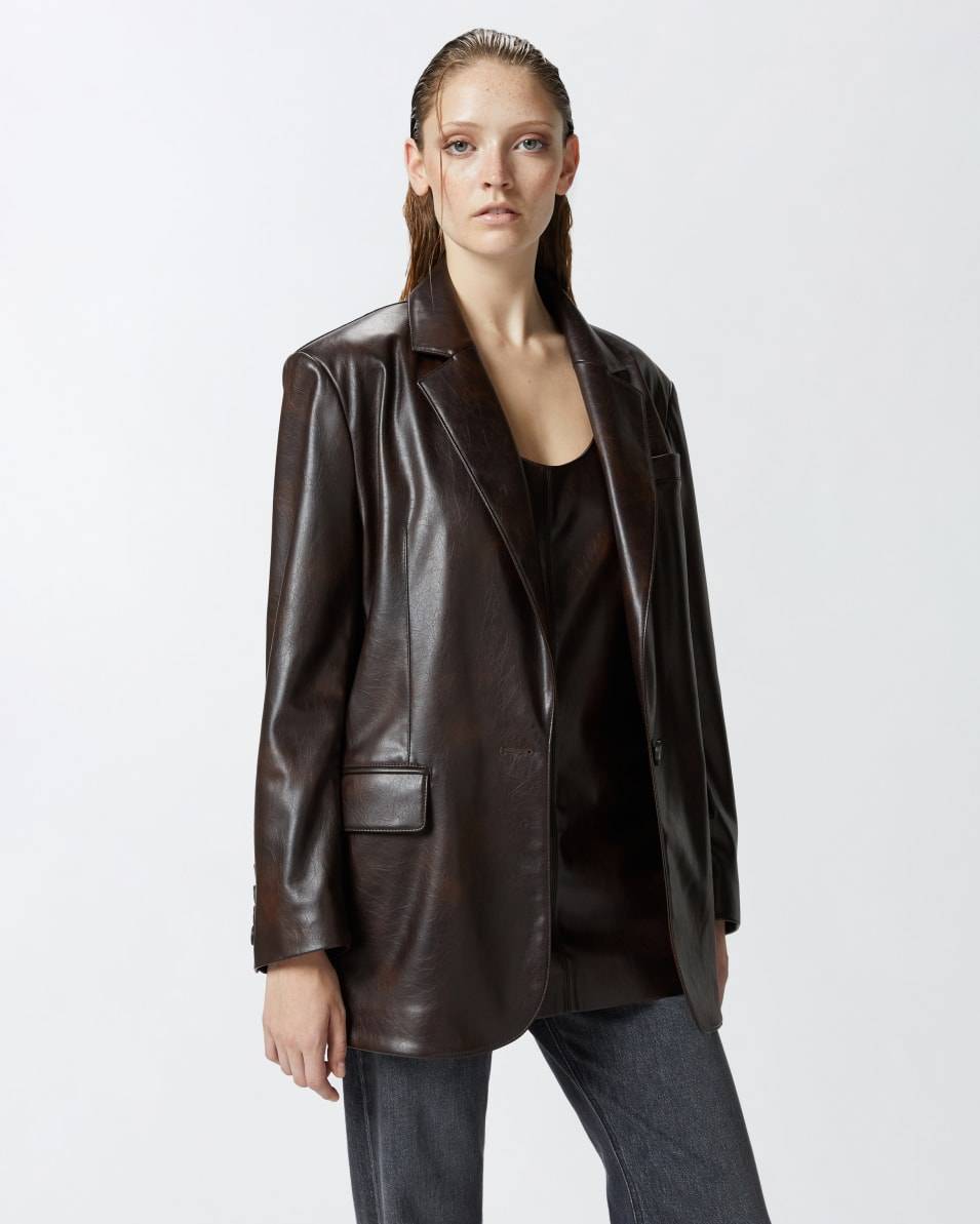 Pinko Classic leather-effect fabric blazer Verkauf