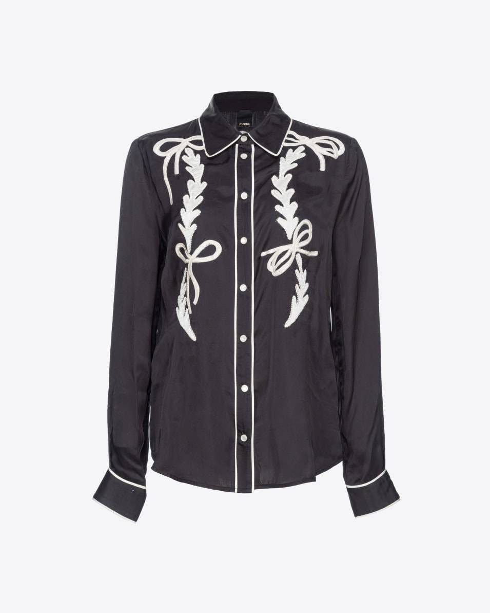 Pinko Satinbluse Rodeo-Stickerei Große Rabatte