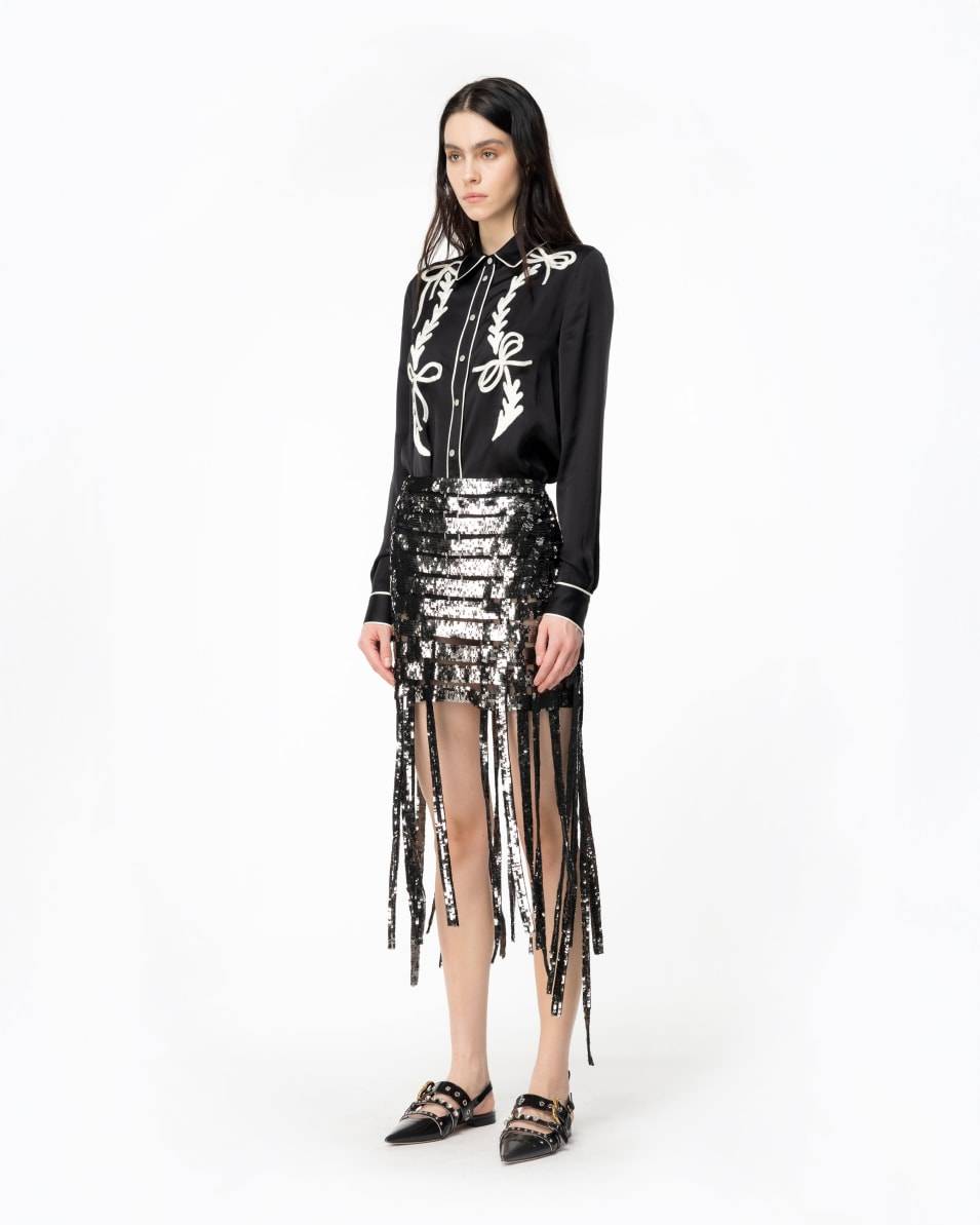 Pinko Satinbluse Rodeo-Stickerei Große Rabatte