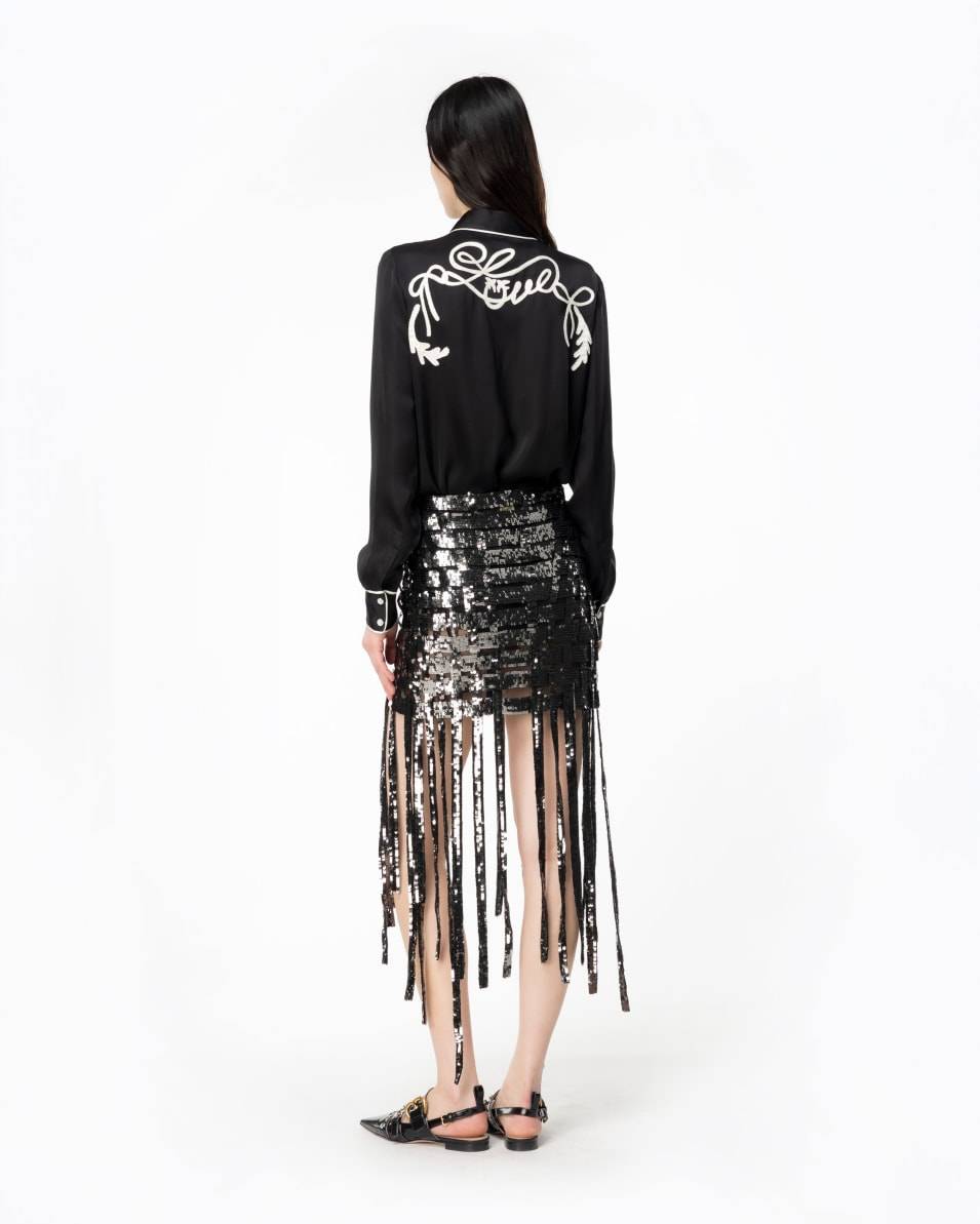 Pinko Satinbluse Rodeo-Stickerei Große Rabatte