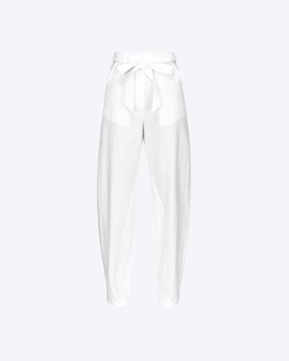 Pinko Hose Barrel Leg aus Leinen mit Schleife Bestseller