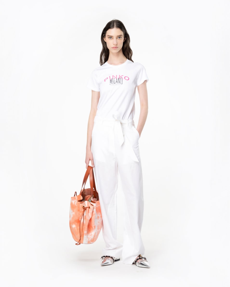 Pinko Hose Barrel Leg aus Leinen mit Schleife Bestseller