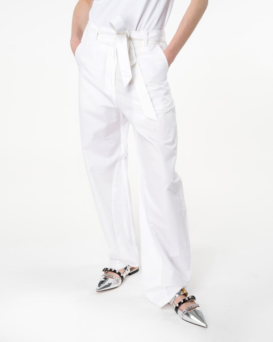 Pinko Hose Barrel Leg aus Leinen mit Schleife Bestseller