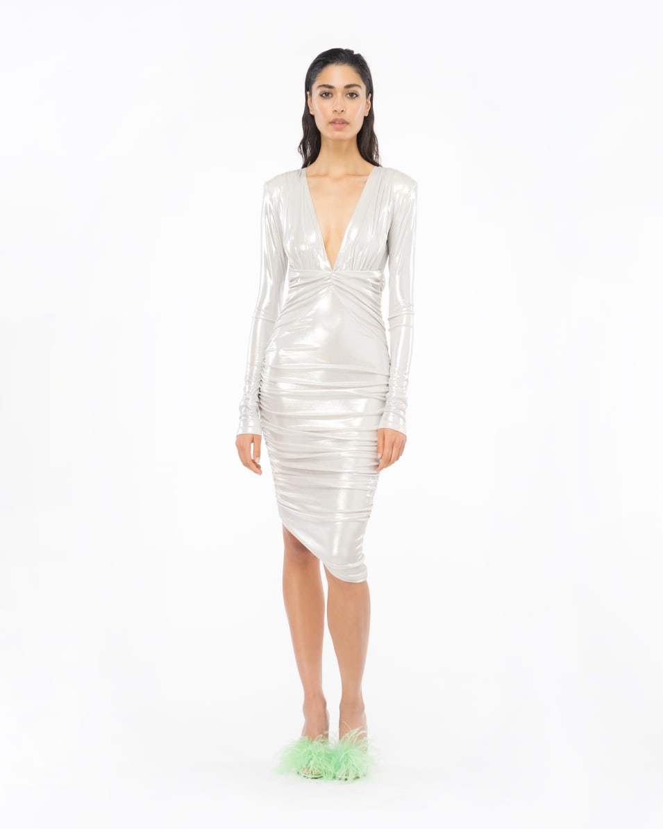 Pinko Longuette-Kleid aus Metallic-Jersey Saisonale Angebote