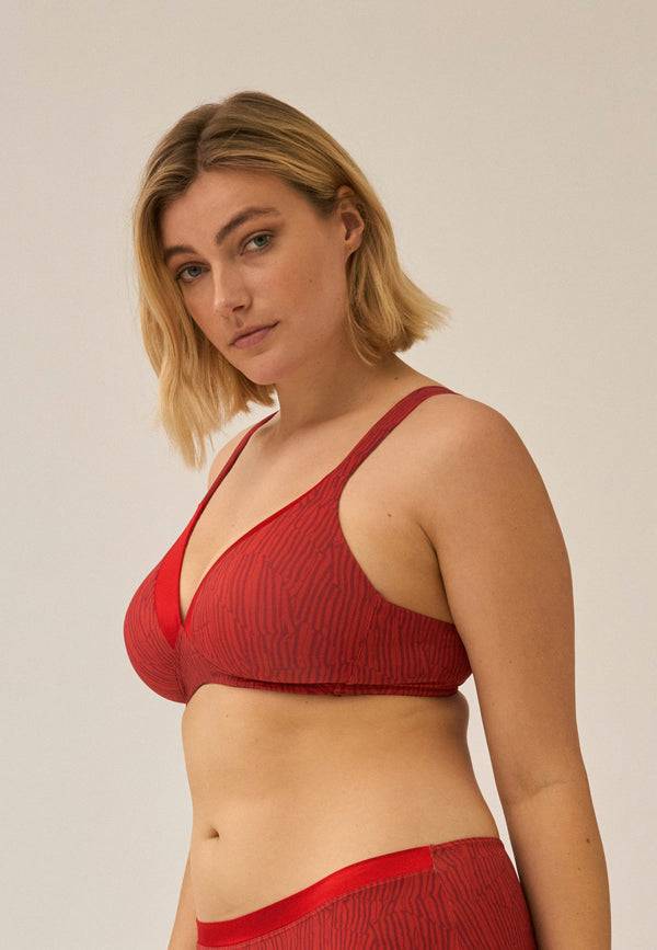 Naturana Bügelloser BH mit Schale und Glanzband - Negroni Print Fabrik Onlineshop