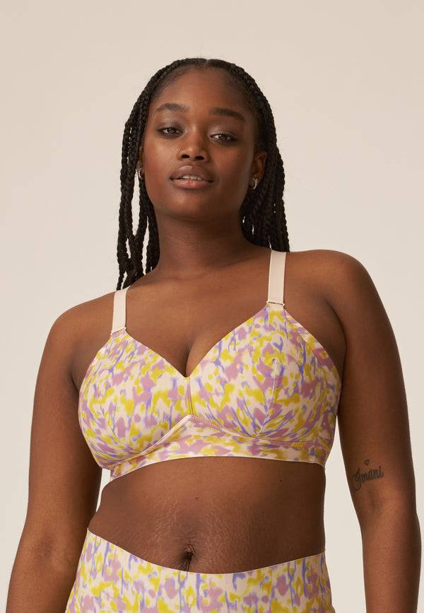 Naturana Soft-BH mit Side Smoother Effekt - Smoked Orchid Print Versandkostenfrei