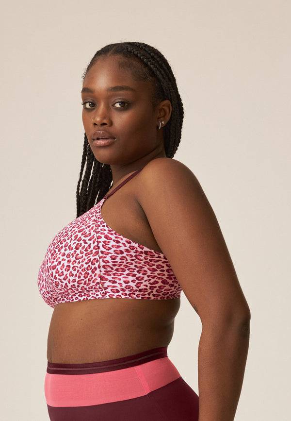 Naturana Soft-BH mit Side Smoother Effekt - Leo Print Red Jubiläumsangebot