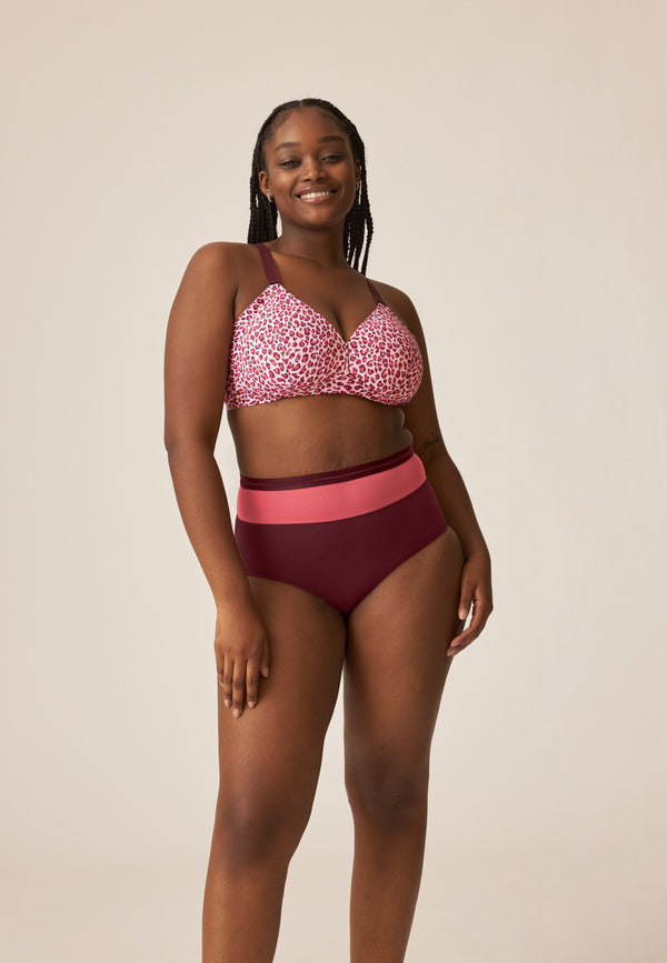 Naturana Soft-BH mit Side Smoother Effekt - Leo Print Red Jubiläumsangebot