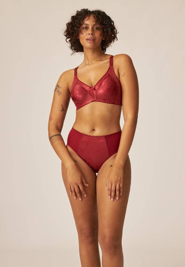 Naturana Minimizer Soft-BH in Blumenmuster - Deep Claret Heißer Verkauf