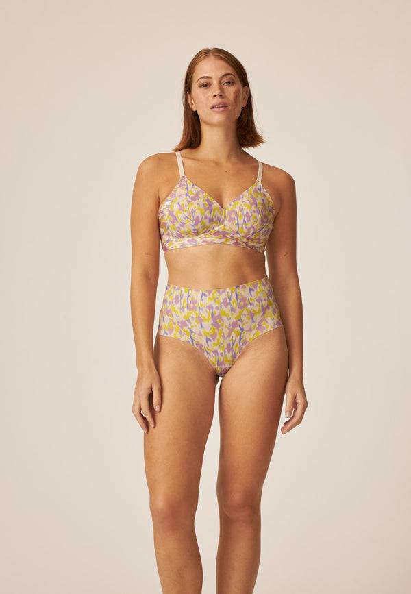 Naturana High Waist Slip mit leichtem Shape-Effekt - Smoked Orchid Print Sonderangebot der Fabrik