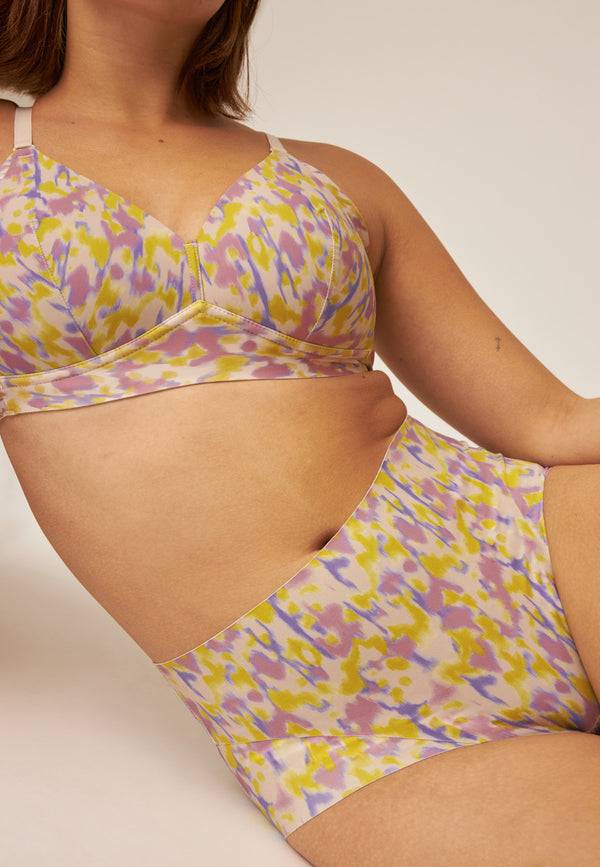 Naturana High Waist Slip mit leichtem Shape-Effekt - Smoked Orchid Print Sonderangebot der Fabrik